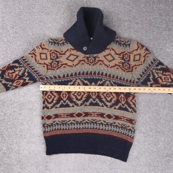 Schott Bros Henley Aztec Chucky Knit Hand Crafted Medium Multicolor Sweater - Picture 4 of 9